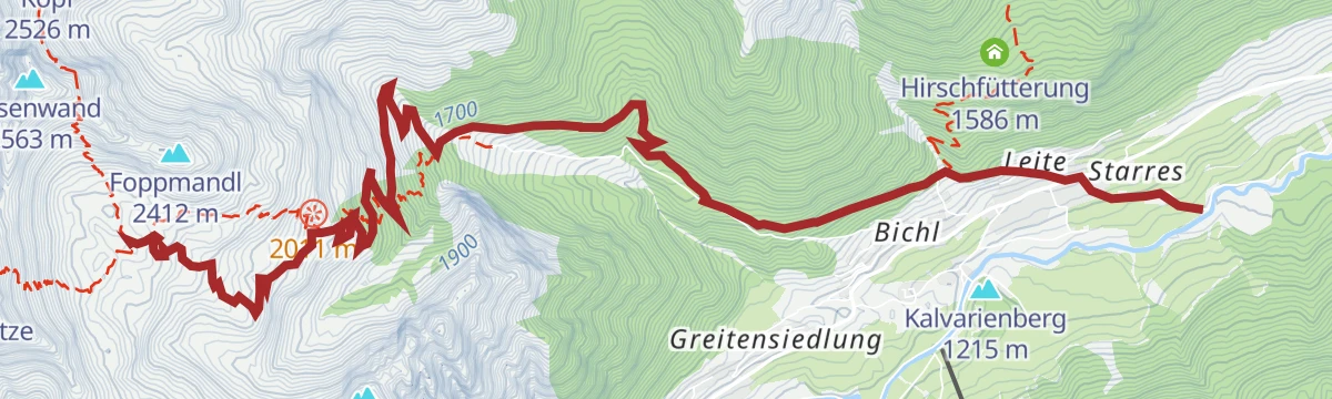 Route map: 577 Mountainbike Padasterjochhaus